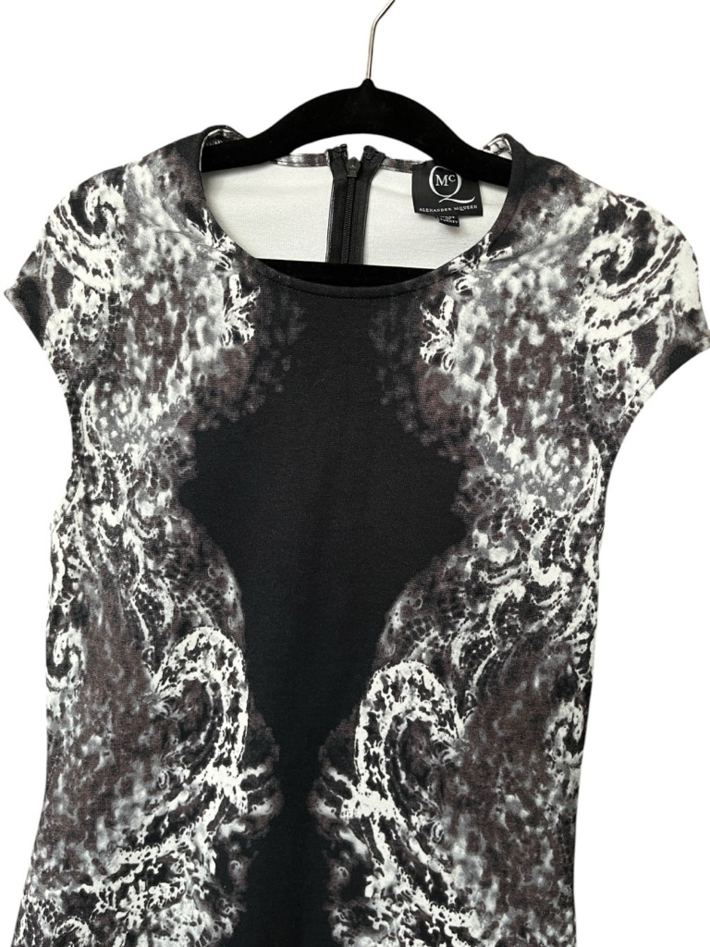 Alexander McQueen Lace-Print Cap-Sleeve Dress Women Size US Small - Picture 5 of 10